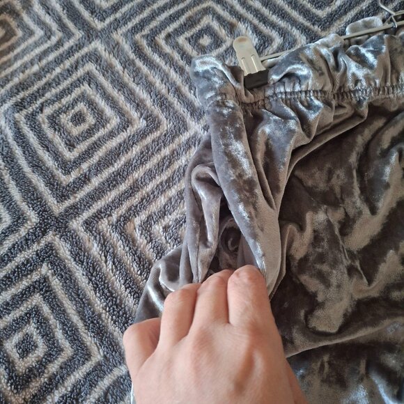 ACX Active Women's Silver Crushed Velour Sport Pants Sz L 30 Inseam Y2K - Picture 7 of 7